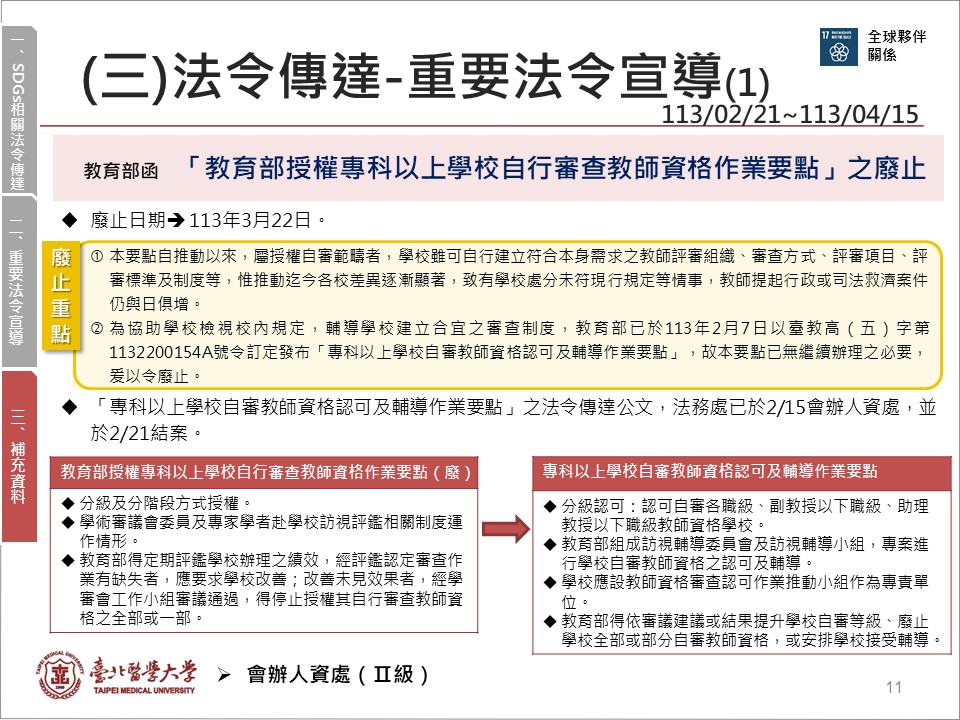 法務處業務報告1130501