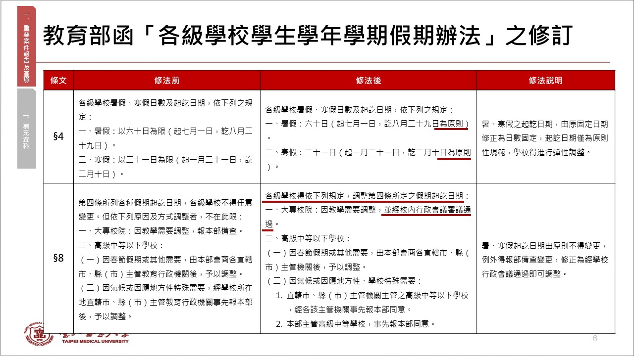學期假期辦法